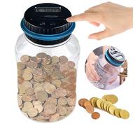 Binnan Tirelire Electronique, Tirelire Numérique avec Écran LCD, Tirelire Compteur,Tirelire pour Petite Monnaie, Compteur Transparent Automatique, Le Noël et Anniversaire