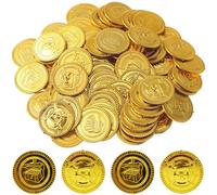 Binnan Trésor de Pirate, 100 Pirate Pièces d'or Enfants, Pirate d'or Enfants Jouets, Fausses Pièces de Trésor Pirates pour Fête Pirate, Anniversaire d'enfant, Chasse au Trésor