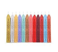 Binnan Vintage Pièces Cire pour Lettre Cire Bâton à Cachet pour Timbre Rétro, 12 Couleurs, 12 Pièces