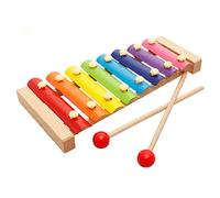 Binnan Xylophone Jouets Knock Piano, Jouet Xylophone 8-Notes Clavier Multicolor en Bois Jouets Musicaux pour Enfants