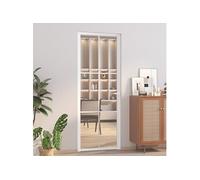 Binnendeur 76x201,5 cm ESG-glas en aluminium wit350572