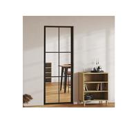 Binnendeur 76x201,5 cm ESG-glas en aluminium zwart151202