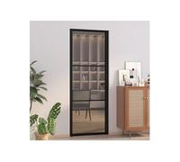 Porte Intérieure Porte Vitrée Porte à Panneaux Chambre à Coucher Salle de Bain Maison 76x201,5 cm Noir Verre ESG et Aluminium