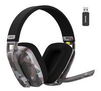 BINNUNE BW06 Casque Gaming sans Fil, 2,4 GHz Casque Bluetooth sans Fil avec Micro pour PS5, PS4, PC, Switch, Mac, Mobile, Casque Gaming Réduction du Bruit avec Son Stéréo, Batterie de 60h - Camouflage