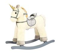 Bino Licorne à bascule avec fonction sonore, jouet pour enfants à partir de 3 ans (licorne avec selle, étriers et poignées, entraîne l'équilibre, hennissement sur simple pression d'un bouton, batterie