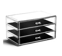 BINO Organisateur de bijoux et de maquillage à 3 tiroirs en acrylique transparent