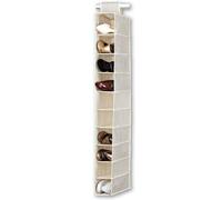 BINO Organiseur de placard à chaussures à 10 étagères - Beige | Organiseur à suspendre pour placard | Rangement à chaussures et organisateur pour chambre à coucher | Étagères suspendues | Armoires portables pour suspendre les chaussures | Essentiels de la chambre