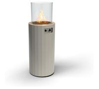 Bino - Planika - Chauffage de terrasse, colonne avec feu, Cheminée à gaz propane ou GPL, hauteur 102cm, 8KW Gris+ Housse