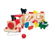 Bino Train en bois avec animaux de zoo