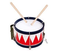 Bino world of toys 86583 Tambour Bino, jouets pour enfants à partir de 3 ans, jouets pour enfants (instrument de musique pour enfants avec sangle de transport, 2 baguettes et clés d'accordage, adaptées de manière optimale aux mains des enfants), multicolore