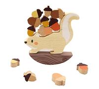 Bino world of toys Jeu d'équilibrage en Bois, écureuil, Jouet pour Enfants à partir de 3 Ans, Jouets empilables en Bois, pour Apprendre la dextérité, développer la Concentration et la motricité, 14