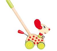 Bino World of Toys Jouet à Pousser en Bois pour Tout-Petits à partir de 18 Mois - Jouet à Pousser pour Encourager Les compétences des Enfants avec Un Manche en Bois de 48 cm - Multicolore