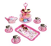 Bino world of toys Service à thé avec Support à gâteau, Jouet pour Tout-Petits à partir de 3 Ans, 35 pièces, théières, Tasses à thé, Plats de Jeu, Jeu de rôle, pour Filles
