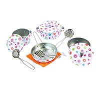 Bino World of Toys Set de Cuisson en émail, Jouets pour Enfants à partir de 3 Ans (Jouets pour Enfants dans Un Design à Points adapté aux Enfants, matériaux de Haute qualité), Multicolore