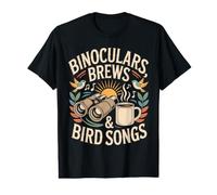 Binocular Brews & Bird Songs Observation Oiseaux café T-Shirt Graphique avec Valeur
