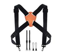 Binocular Harness - geenuine Cowhide Leather, Adjustable Elastic Chest Strap, Secure Rangefinder Slings Mount, Reliable Outdoor Optics Holder Supports - For Hunter Birding Exploring Photography