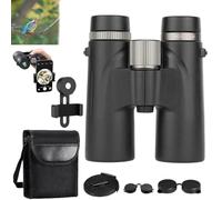 Binoculars 12x42 Adults High Magnification Binocular, Anti-Fog and Waterproof, Perfect for Birdwatching, Travel, Star Gazing and Concerts (Black)