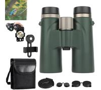 Binoculars 12x42 Adults High Magnification Binocular, Anti-Fog and Waterproof, Perfect for Birdwatching, Travel, Star Gazing and Concerts (Dark Green)