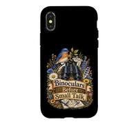 Binoculars Before Small Talk Oiseau Jumelles Coque pour iPhone X/XS
