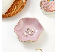 Binoster Plat à bijoux en céramique, plateau à bijoux, bol à clés, décoration de chambre, salle de bain, décoration d'intérieur, cadeaux pour femme, maman, sœur, collègue, amie, mariée (14 cm, rose)