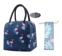 Binoster Sac à déjeuner isotherme pour femme - Large ouverture - Résistant à l'eau - Anti-fuite - Organisateur de déjeuner pour homme et fille - Pour pique-nique en plein air, travail (bleu foncé)