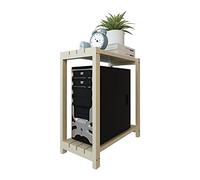 BinOxy Support CPU/Support Processeur CPU Chariot de Bois, Bois Pc Stand de Tower Stand 2-Tier Mobile Pc Stand de Tour, Design Universel Convient au Bureau Pc Cas de Tour Support De Boîtier PC