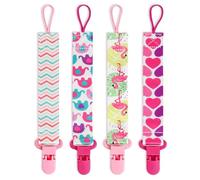 BinPhorm Attaché Tétine pour Bébé,4 PCS Attache Sucette Porte Tetine Bebe Chaîne de Sucette Accroche Tétine pour Bébé Fille