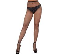 BinPhorm Collant Paillette Femme,Résilles Strass Brillantes Bas Résille Brillants Femme Taille Haute Filets Bas Résille pour Fêtes Bals Spectacles Cosplay Halloween