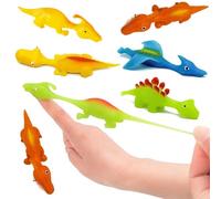 BINQILIN 10 Pièces Jouets de Doigt de Dinosaure de Fronde,Dinosaur Slingshot Toy,Dinosaures Volants Extensibles,Doigt Jouets Extensibles(Style aléatoire)