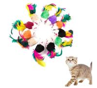 BINQILIN 10 Pièces Souris Jouet pour Chat, 10cm Jouet Chat,Jouets pour Chats Colorés,Jouet Chat Interieur Souris pour Chat(Couleur aléatoire)