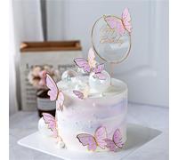 BINQILIN 21 Pièces Décoration de Gâteau Papillons Decoration Gateau Anniversaire Décoration Gâteaux Fête Papillon Cake Topper