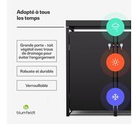 BinSafe conteneur à poubelles 2 poubelles jusqu'à 240 L résistant aux intempéries, verrouillable, végétalisé, acier galvanisé