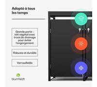 BinSafe conteneur à poubelles 4 poubelles jusqu'à 240 L résistant aux intempéries, verrouillable, végétalisé, acier galvanisé