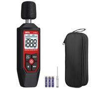 BINTA Sonomètre numérique avec un testeur SPL portable et pesé de 30 à 130 dB avec écran LCD rétroéclairé, enregistrement de données, rapide/lent, pour la maison, le bureau, l'usine, voisin
