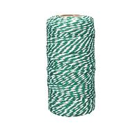 Binwat Corde en macramé bicolore en coton pour bricolage artisanal, ficelle rustique en coton pour suspendre les plantes les travaux manuels le tricot décoratif Coton 2 mm x100yd Vert + blanc