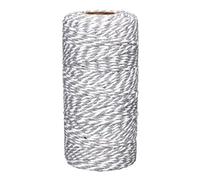 Binwat Corde en macramé bicolore en coton pour bricolage artisanal ficelle rustique suspendre les plantes les travaux manuels le tricot décoratif Gris/blanc. 2 mm x100yd