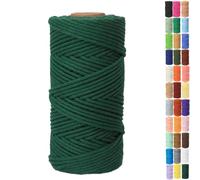 Binwat Cordon de Macramé 5mm x100m Cordon Épais en Coton Naturel Fil de Bricolage Artisanat Fil Torsadé Bobine Ficelle Corde en Coton pour Suspension Murale, Suspensions de Plantes, Tricot, Projets