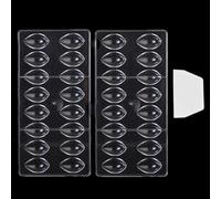 Binwat Lot de 2 moules à chocolat en polycarbonate avec grattoir en forme de goutte d'eau