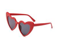 BinXiaoQin Lunettes de soleil rouges pour femme - Style hippie rouge - Flammes polarisées - Cœur rouge - Lunettes de soleil pour carnaval - Vintage - Forme de cœur rouge - Lunettes de soleil, 1 pièce