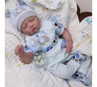 Binxing Yts 22 Pouces - Bebe Reborn Silicone Souple Bebe Reborn Qui Ressemble a des Vrais 55 cm en Train de Dormir Simulation Nouveau-Né Jouet Cadeaux de Noël Poupon Reborn
