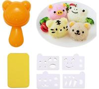 binxliuxo 1 set Cartoon Sushi Rice Balls Mold Bears Pig tiger Frog Elephants Sushi Maker Lunch Kitchen Accessories Sushi mold Bento mold Bento Maker Baking Tools
