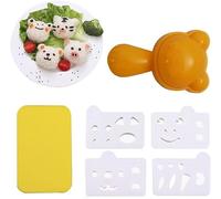binxliuxo 1 SET Sushi Mold Cute Cartoon Dog/Cat/rabbit/panda Nori Rice Mould Set Japanese Style Sushi Tools For DIY Sushi Maker Portable Kitchen Gadget Sets (yellow).