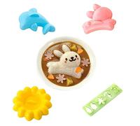 binxliuxo 1SET Sushi Press Mold Maker, Rice Press Molds, Food Press Cutter, Dolphin Rabbit Flower Sushi Bento Maker Mould Rice Ball Shaper Cutter Bento Accessories DIY Kitchen Tools