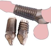 binxliuxo 2Pcs Silicone Pẹṇịs Sleeve, Cadeau Parfait pour Les Hommes pour améliorer la sensibilité