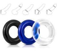 binxliuxo 3pcs Bague élastique en Silicone pour Homme - 3 Couleurs
