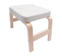 binxun Banc de yoga blanc - 64 x 36 x 40 cm - Chaise inversée avec cadre en bois massif et coussin en polyuréthane - 200 kg - Banc de yoga multifonction pour fitness, méditation et détente
