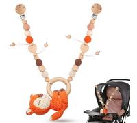 BINYI Jouet Poussette Bebe en Bois Jouet Siege Auto a Suspendre Bébé pour Fille Garçon Chaîne de Poussette Montessori Jouet Nouveau Né Chaîne Mobile en Bois pour Landau ou Siège de Voiture (Renard)
