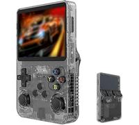 BINZHIGE Keyboy R36S Console de jeux rétro, écran IPS de 3,5", stockage de 128 Go, plus de 21 000 jeux, système Linux (noir translucide 128 G)