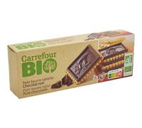 BIO - Biscuits bio petit beurre chocolat noir CARREFOUR | Savoureux et croquant | Parfait pour un goûter gourmand | 150g | LOT DE 4