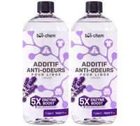 bio-chem additif enzymatique anti-odeurs pour lessive 2L - Lavande | Formule 5X Enzyme Boost & probiotiques - anti odeurs sueur, animaux - Pour affaires de sport, de travail, du quotidien